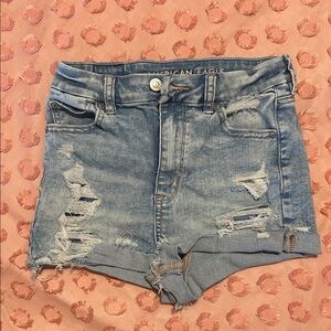 American Eagle Outfitters Distressed Blue Jean Shorts